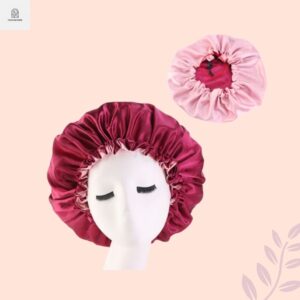Adjustable reversible satin bonnet- drawstring