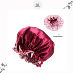 Reversible satin bonnet- elastic.